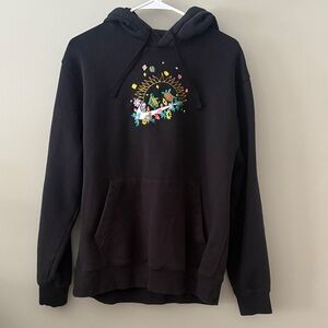 Nike Men's Black Hoodie with Colorful Embroidery Size Large